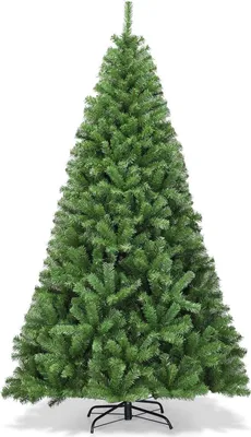 Immagine prodotto di KOMFOTTEU Albero di Natale artificiale in PVC da 150/180/210/230/270 cm, albero di Natale con apertura automatica a forma di ombrello, con base, albero di Natale per esterni (230 cm, Verde II)
