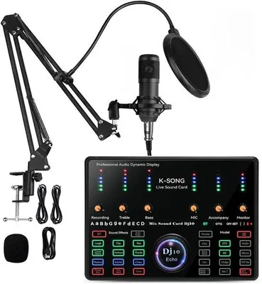 Image de Kit de microphone professionnel pour le streaming en direct et les podcasts, avec Bluetooth et connexion plug-and-play