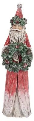 Image de Clayre & Eef Figurine de décoration de Noël Cerf 7x6x24 cm Rouge Plastique