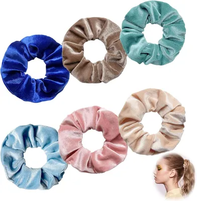 Produktbild von 6er-Set aus Flanell-Haargummis für Damen – elastische, weiche und rutschfeste Haarbänder, haarschonend für Zopf, Dutt und Halbhochfrisuren, für Reisen, Sport und Alltag, als Armband tragbar, in harmonischen Farben