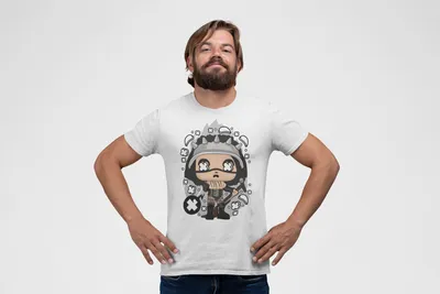 Produktbild von D&B Férfi Unisex Polo  PC00018 Marilyn Manson Weiß-Größe XL