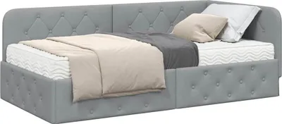 Obrázok produktu pre Rohový rám postele Svetlosivá 90 x 200 cm látka
