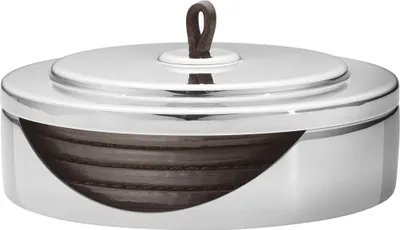 Produktbild von Georg Jensen MANHATTAN COASTER SET SS LEATHER 4 PCS 10016977