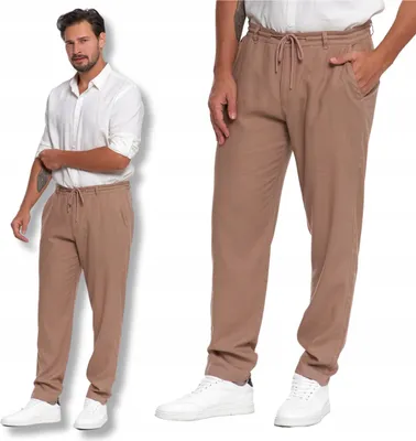 Produktbild von Bequeme Leinenhose für Herren Elegant Klassisch Gerades Bein MORAJ M