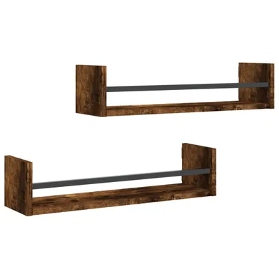 Produktbild von VidaXL 835436, Holz, Stahl, Eiche, Braun, 600 mm, 160 mm, 140 mm, 2 Stück(e)