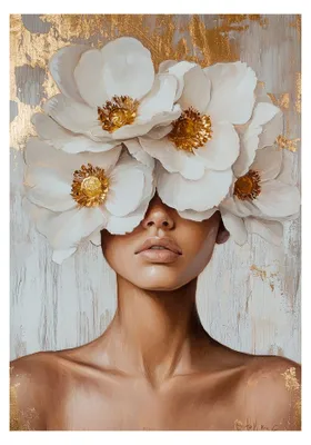 Zdjęcie produktu dla STYLER Obraz na płótnie 70x100 cm Henriette elegancki kobiecy portret nowoczesna dekoracja ścienna do salonu sypialni biura Canvas