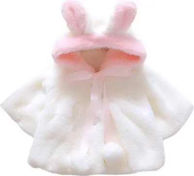 Produktbild von Baby Mädchen Pelz Fleece Festzug Mantel Winter Warme Jacke Hoodie Oberbekleidung Weihnachten Schneeanzug für 1-6 Monate Rosa