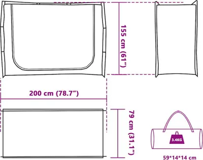 Obrázok produktu pre vidaXL Bočný stan Grey Waterproof