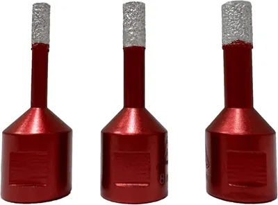 Produktbild von 3-teiliges Diamantbohrer-Set (6 mm/8 mm/10 mm), vakuumgeschwei?t, mit M14-Gewinde zum Trockenbohren in Porzellan, Fliesen, Granit und Marmor