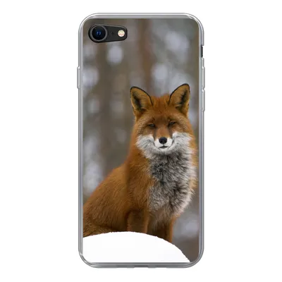 Produktbild von MuchoWow® Handyhülle Schutzhülle Hülle für iPhone 8 Fuchs - Wald - Rot Silikon Softcase Handy Hülle - Schutzhaube