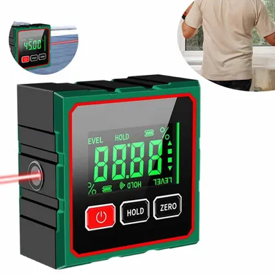 Produktbild von Digitale Wasserwaage, Winkelmesser mit Magnetfuß, Neigungsmesser mit LCD Display, für Holzarbeiten, Bau, Dekoration, DIY