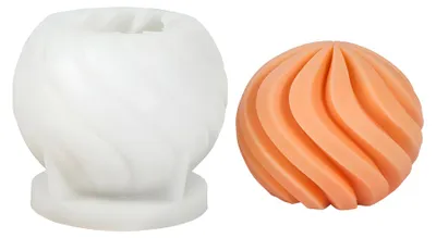Immagine prodotto di Stampo per candele in silicone per sapone, forma geometrica, palla a spirale, 92 x 82 mm, 246 ml