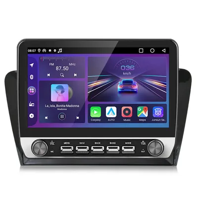 Image de Autoradio Android 15 10,1 pouces 2+64G CarPlay Andriod Auto pour Skoda Octavia 2013-2018 GPS Navi WIFI Bluetooth FM RDS DSP DAB+ SWC DSP PDC 2 DIN USB 4 cœurs