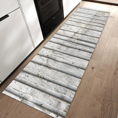 Produktbild von Küchenteppich 80x250cm rutschfest & abwischbar PVC Läufer - Betonstruktur
