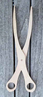 Produktbild von Holzschere, Gurkenzahge, Grillzange, Grillschere, Sauerkrautzange 29 cm aus Buche - Nr. 10