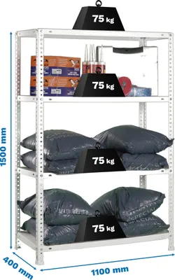 Produktbild von ADVANTAGE SUPERPLUS 4/400 1500 Regal aus verzinktem Metall