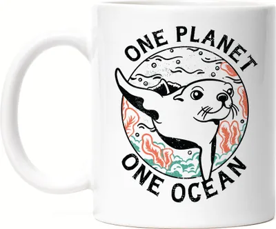 Produktbild von One Planet One Ocean Tasse Naturschutz Umweltverschmutzung Ozean Seelöwe Robbe