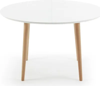 Produktbild von Tisch Oqui ovaler ausziehbar weiß 120 (200) x 90 cm