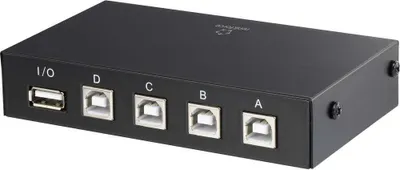 Produktbild von Renkforce 4 Port USB 2.0-Umschalter Schwarz