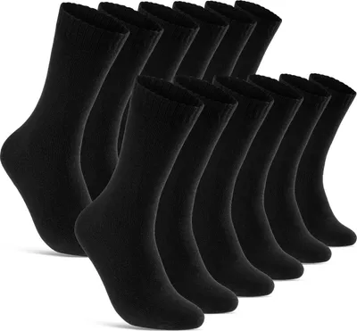 Produktbild von THERMO Socken Herren Damen Winter Socken 6, 12 oder 24 Paar Innenfrottee Baumwolle Thermosocken - 12er Schwarz 39-42