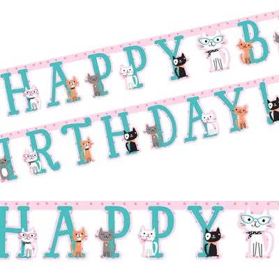 Produktbild von Buchstabengirlande Purr-fect party