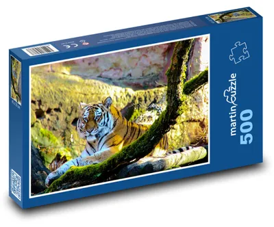 Obrázek produktu pro Puzzle 500 Tygr v tropické džungli - martinpuzzle