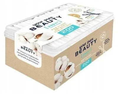 Zdjęcie produktu dla Your Pure Beauty PATYCZKI KOSMETYCZNE higieniczne papierowe 200szt kartonik