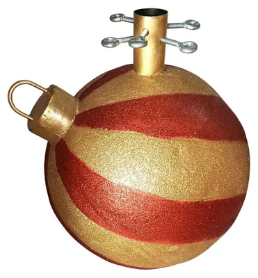 Christbaumständer, kugelförmig, 30 cm Ø, 36 cm, rot-gold