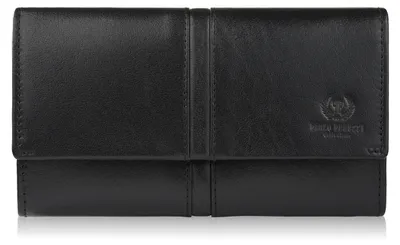 Produktbild von Damen Leder Geldbörse groß schwarz mit RFID Schutz elegant Paolo Peruzzi AL-06-BL