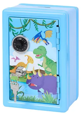 Produktbild von Blauer Metalltresor - Dinosaurier