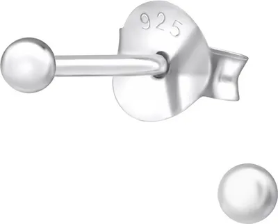 Produktbild von Ball Ohrstecker: Kugel Ohrringe Silber 925 2 mm
