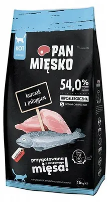 Obrázek produktu pro Krmivo pro kočky Mięsko, suché, s příchutí kuřete a pstruha, 1,6 kg