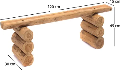 Produktbild von BAUMSTAMM BANK "NILA 15" | Teakholz, 120 cm | Holz Sitzbank
