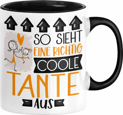 Produktbild von Tante Geschenk Tasse Lustig Geschenkidee für Tante Geburtstag So Sieht Eine Richtig Coole Tante Aus Frauen Spruch (Schwarz)