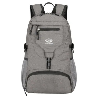 Produktbild von Ultraleicht Wanderrucksack, Wasserabweisend Faltbar Reiserucksack für Outdoor Camping Wandern Reisen, Grau