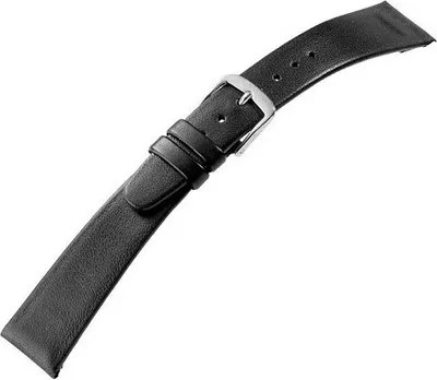 Produktbild von Uhrenarmband Leder Clip Schwarz Kurze Länge Natina 23362S, Stegbreite:12mm