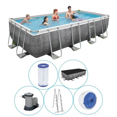 Zdjęcie produktu dla Basen Power Steel™ Frame kompletny zestaw, kwadratowy, z pompą filtrującą, drabinką bezpieczeństwa i plandeką 549 x 274 x 122 cm, basen, pływanie, baseny