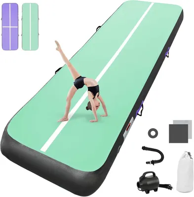Image de Pompe à air électrique, 10 cm de haut, 2 tapis de gymnastique gonflables de 2 mètres, tapis de gymnastique gonflable