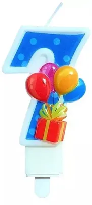 Produktbild von Geburtstagskerze mit Ballons – die Zahl 7