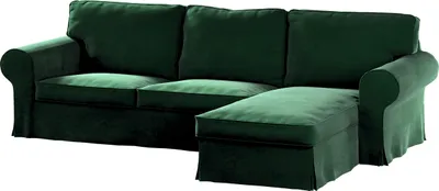Produktbild von Dekoria Bezug für Ektorp 2-Sitzer Sofa mit Recamiere, grün, Ektorp 2-Sitzer Sofabezug mit Recamiere