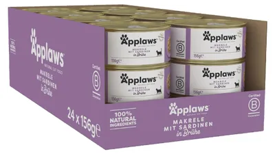 Productafbeelding van Applaws, 100% natuurlijk premium natvoer voor katten, makreel met sardine, in bak