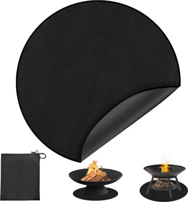 Produktbild von Feuerkorb, hitzebeständig und feuerfest, schützt den Rasen vor Feuer, 122 cm