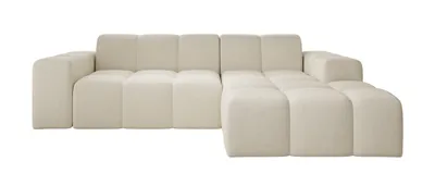 Produktbild von Sofa ohne Schlaffuktion, Ecksofa L-Form Veloursstoff, Rechts Sofa, Beige Fogo