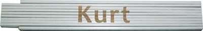Produktbild von Zollstock Kurt 2 m, weiß, aus robustem Buchenholz, 10 Glieder, gelasert, Genauigkeitsklasse 3