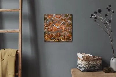Produktbild von Coloray Hodiny Unikátní 30x30 cm  Tiché hodiny Pro obývací pokoj a kuchyň Nástěnné hodiny Plátno Bílé ručičky hodin - Historický barokní