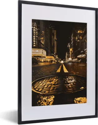 Produktbild von MuchoWow® MuchoWow® Gerahmtes Poster Gold - Straßen - Amsterdam 30x40 cm - Poster mit zchwarzem Bilderrahmen - Wandposter Schlafzimmer