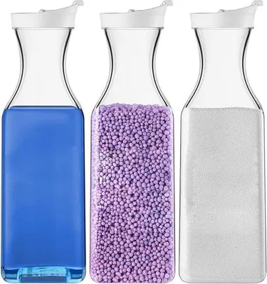 Image de Système de rangement pour lessive en 3 pièces : doseurs et boîtes pour lessive, conçus pour un stockage efficace des produits de lavage