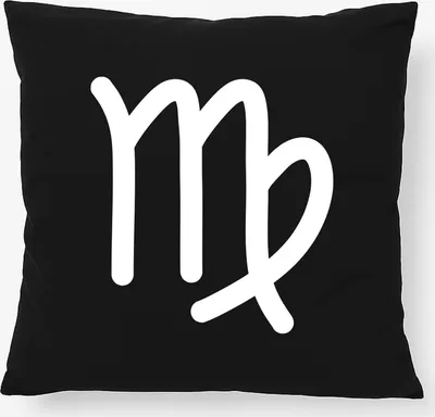 Produktbild von Huuraa Kissen Jungfrau Sternzeichen Zeichen 40x40cm mit Füllung Black Baumwolle Dekokissen Geschenkidee