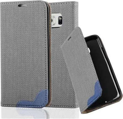 Obrázek produktu pro Cadorabo Case for Samsung Galaxy S6 EDGE Protective Case in Grey Cover Pouzdro na mobilní telefon Funkce stojánku