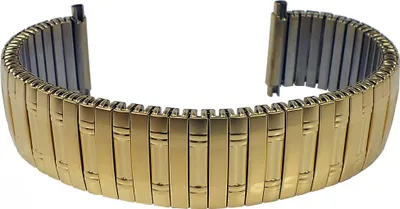 Produktbild von Minott | Uhrenarmband Zugband 18-20mm Edelstahl gelbgoldfarben